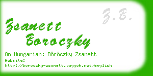 zsanett boroczky business card